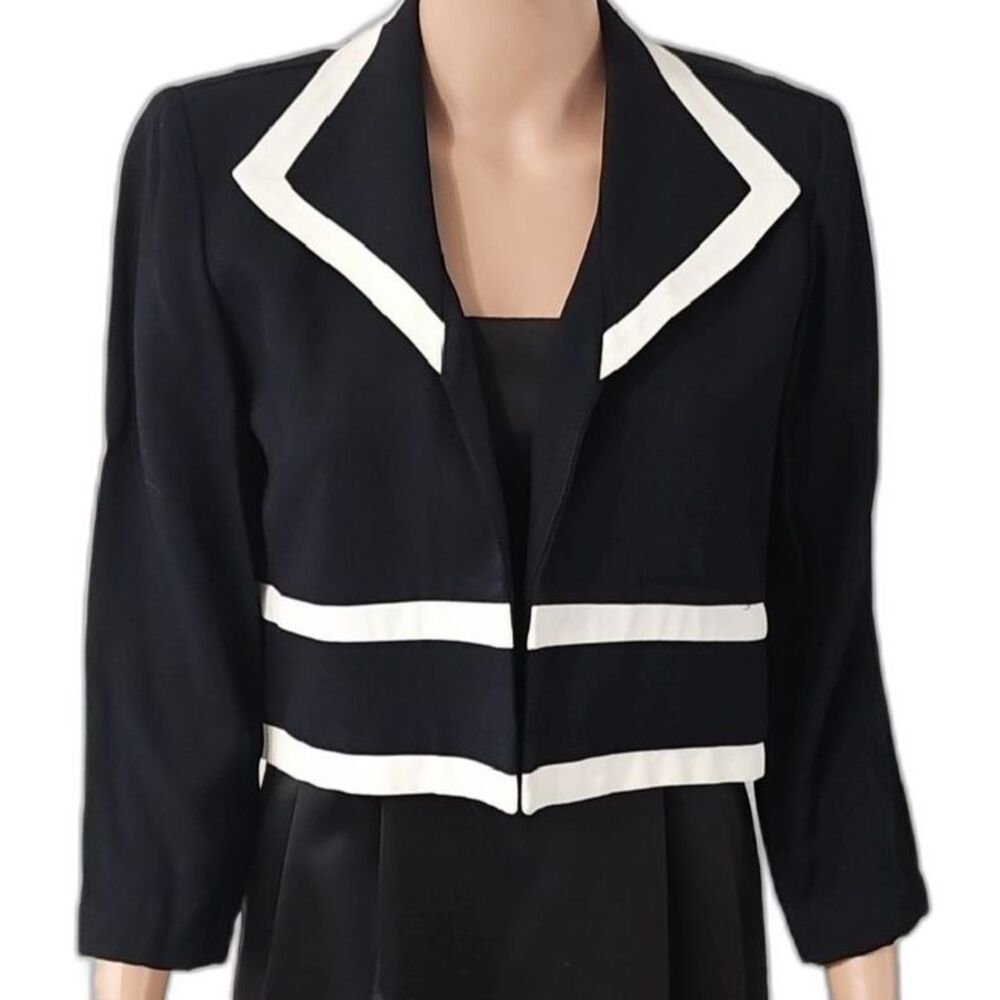 John Roberts Black and White Blazer with Nautical Stripes - Picture 2 of 11